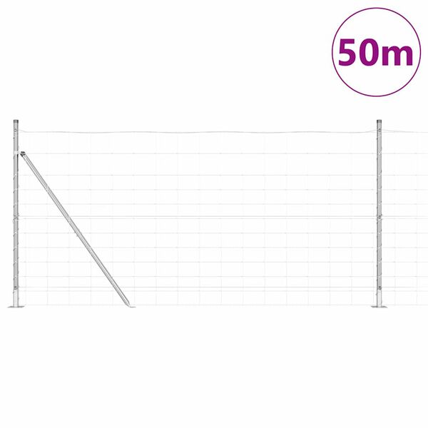 vidaXL Poteau de clôture. Galvanisé 50 x 1,2 m Acier