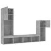 vidaXL Unit&eacute;s murales TV avec LED 4 pcs gris b&eacute;ton bois d'ing&eacute;nierie