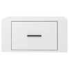 vidaXL Table de chevet murale Blanc brillant 50x36x25 cm