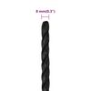 vidaXL Corde de travail Noir 8 mm 250 m polypropyl&egrave;ne