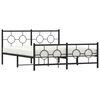 vidaXL Cadre de lit m&eacute;tal sans matelas avec pied de lit noir 160x200cm