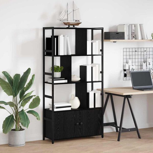 vidaXL &Eacute;tag&egrave;re Ch&ecirc;ne noir 80 x 30 x 155,5 cm Bois d'ing&eacute;nierie