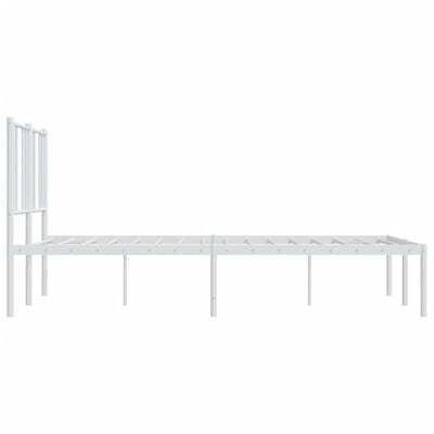 vidaXL Cadre de lit métal sans matelas et tête de lit blanc 135x190 cm