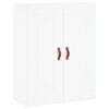 vidaXL Buffet haut Blanc 69,5x34x180 cm Bois d'ing&eacute;nierie