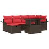 vidaXL Ensemble de canap&eacute; de jardin 7 pcs Marron Poly rotin