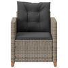vidaXL Chaise de jardin avec coussins gris r&eacute;sine tress&eacute;e
