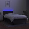 vidaXL Sommier &agrave; lattes de lit avec matelas et LED Noir 80x200cm Tissu
