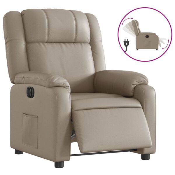 vidaXL Fauteuil inclinable &eacute;lectrique Cappuccino Similicuir