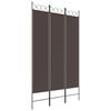 vidaXL Cloison de s&eacute;paration 3 panneaux Marron 120x200 cm Tissu
