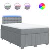 vidaXL Sommier &agrave; lattes de lit et matelas gris clair 120x190 cm tissu