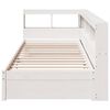 vidaXL Lit biblioth&egrave;que sans matelas blanc 90x200cm bois de pin massif