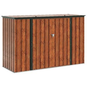 vidaXL Bo&icirc;te de Rangement de Jardin Marron 214 x 82 x 132 cm Acier