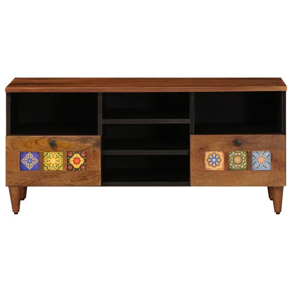 vidaXL Meuble TV Noyer 100 x 33 x 46 cm Bois de mangue massif