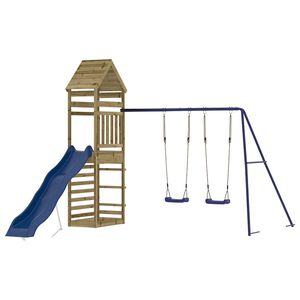 vidaXL Aire de jeux d'ext&eacute;rieur bois de pin impr&eacute;gn&eacute;