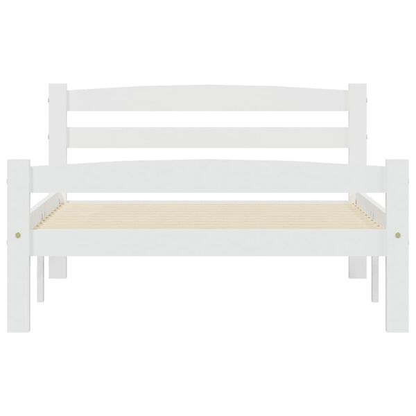 vidaXL Cadre de lit sans matelas blanc bois de pin massif 100x200 cm