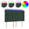 vidaXL T&ecirc;te de lit &agrave; LED Vert fonc&eacute; 147x16x118/128 cm Velours