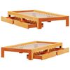 vidaXL Cadre de lit sans matelas cire marron 90x190 cm bois pin massif