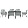 vidaXL Ensemble de salle &agrave; manger pour jardin 7 pcs Gris polyrotin