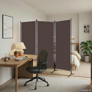 vidaXL Cloison de s&eacute;paration 3 panneaux Marron 260x180 cm