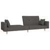 vidaXL Canap&eacute;-lit &agrave; 2 places avec repose-pied Gris fonc&eacute; Tissu