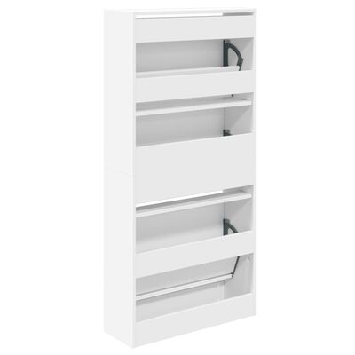 vidaXL Armoire à chaussures blanc 60x21x125,5 cm bois d'ingénierie