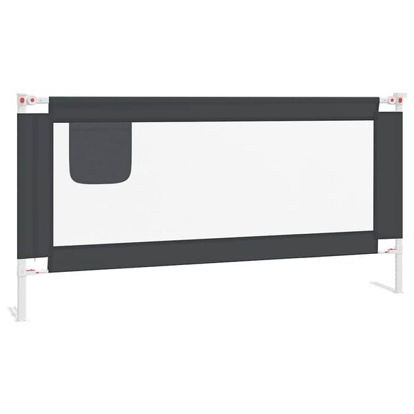 vidaXL Barri&egrave;re de s&eacute;curit&eacute; de lit d'enfant Gris fonc&eacute; 180x25 cm Tissu