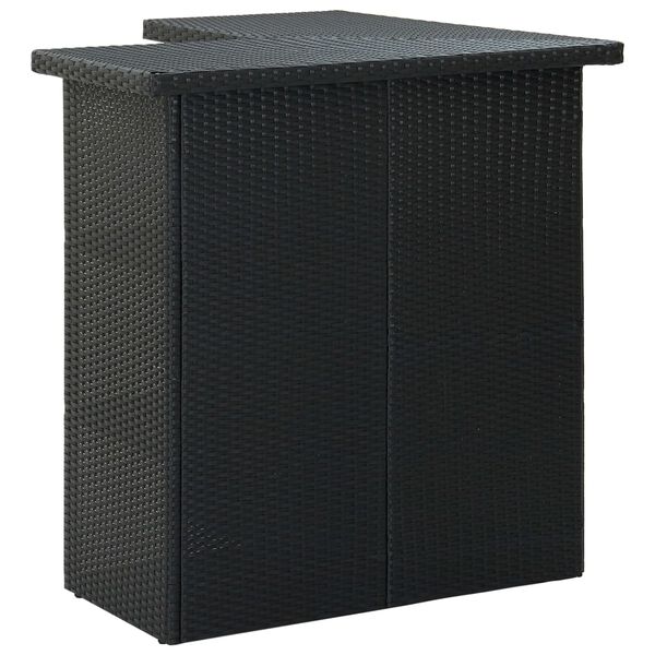 vidaXL Ensemble de bar de jardin 8 pcs et coussins R&eacute;sine tress&eacute;e Noir