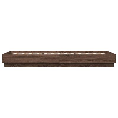 vidaXL Cadre de lit chêne marron 90x200 cm bois d'ingénierie