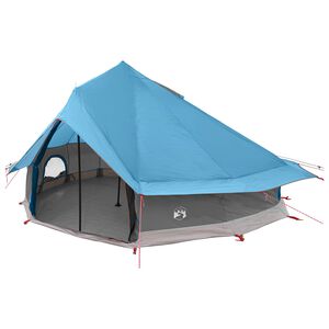 vidaXL Tente Tipi 18 personne Bleu Polyester et Acier
