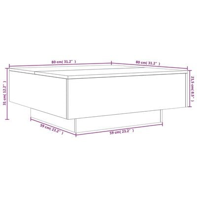 vidaXL Table basse chêne sonoma 80x80x31 cm bois d'ingénierie