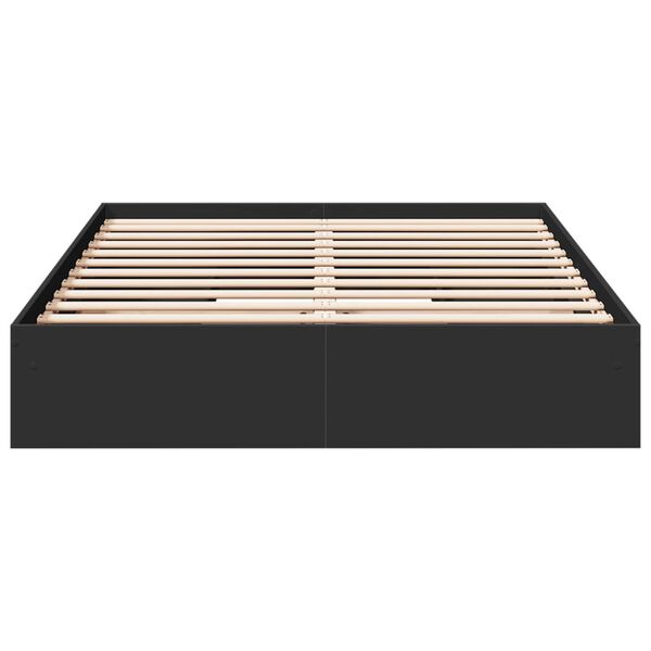 vidaXL Cadre de lit avec tiroirs sans matelas noir 150x200 cm