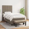 vidaXL Sommier &agrave; lattes de lit avec matelas Taupe 100x200 cm Tissu