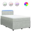 vidaXL Sommier &agrave; lattes de lit et matelas gris clair 120x190cm velours