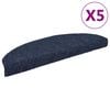 vidaXL Tapis d'escalier autocollants 5 pi&egrave;ces 65x21x4 cm Bleu