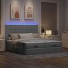 VidaXL Cadre de lit ottoman et matelas gris clair 180x200cm tissu