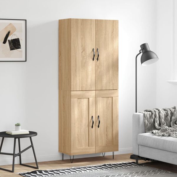 vidaXL Buffet haut Ch&ecirc;ne sonoma 69,5x34x180 cm Bois d'ing&eacute;nierie