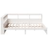 vidaXL Lit biblioth&egrave;que sans matelas blanc 150x200 cm bois pin massif