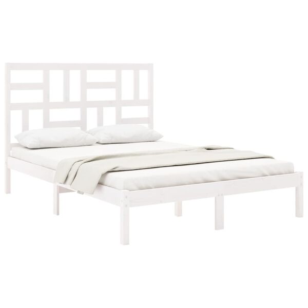 vidaXL Cadre de lit sans matelas blanc bois massif 160x200 cm