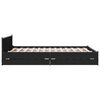 vidaXL Cadre de lit avec tiroirs sans matelas noir 135x190 cm
