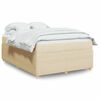 vidaXL Sommier &agrave; lattes de lit avec matelas Cr&egrave;me 160x200 cm Tissu