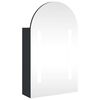vidaXL Armoire de bain &agrave; miroir avec LED arqu&eacute;e noir 42x13x70 cm