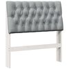 vidaXL T&ecirc;te de lit capitonn&eacute;e Gris clair 90 cm Pin massif