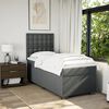 vidaXL Sommier &agrave; lattes de lit avec matelas Gris fonc&eacute; 80x200 cm Tissu