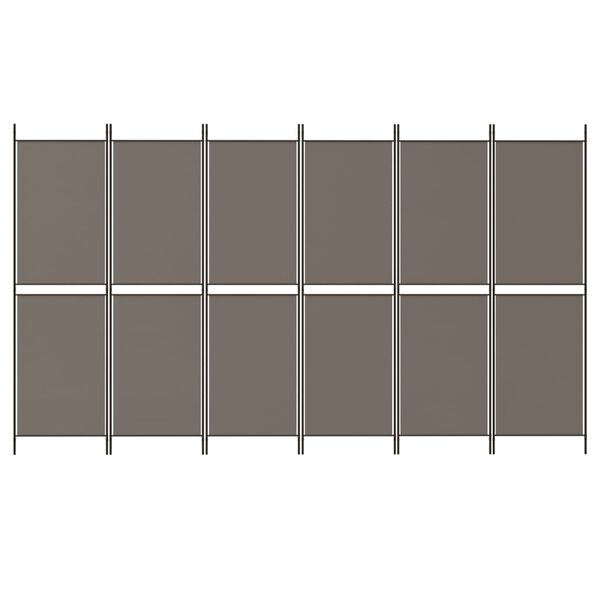 vidaXL Cloison de s&eacute;paration 6 panneaux Anthracite 300x180 cm Tissu