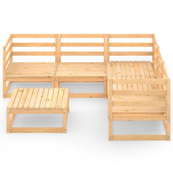 vidaXL Salon de jardin 6 pcs Bois de pin massif