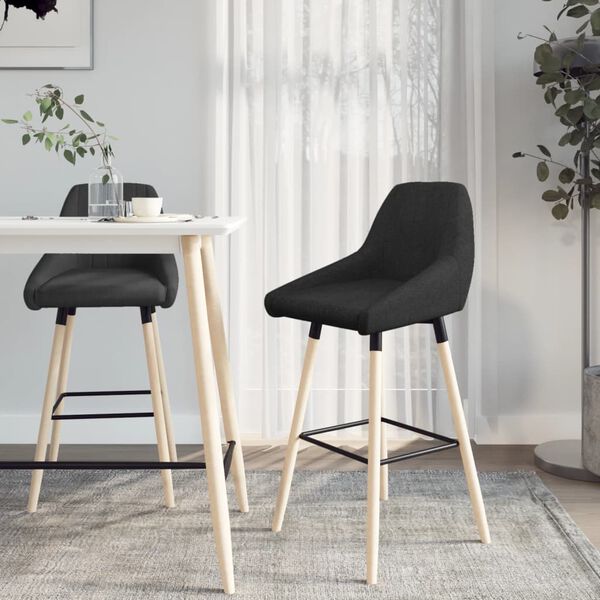 vidaXL Tabourets de bar lot de 2 noir tissu