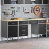 vidaXL Placard de travail avec tiroir 4 pcs Noir 200 x 55 x 85 cm