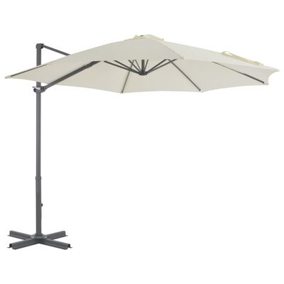 vidaXL Parasol de jardin en porte-à-faux et poteau en aluminium sable