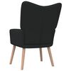vidaXL Chaise de relaxation avec tabouret Noir Tissu