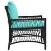 vidaXL Chaise de jardin avec coussin Noir 73 x 61 x 77 cm polyrotin